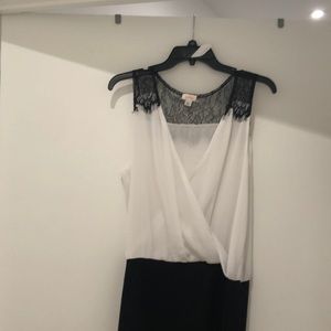 Black and white work or event dress
